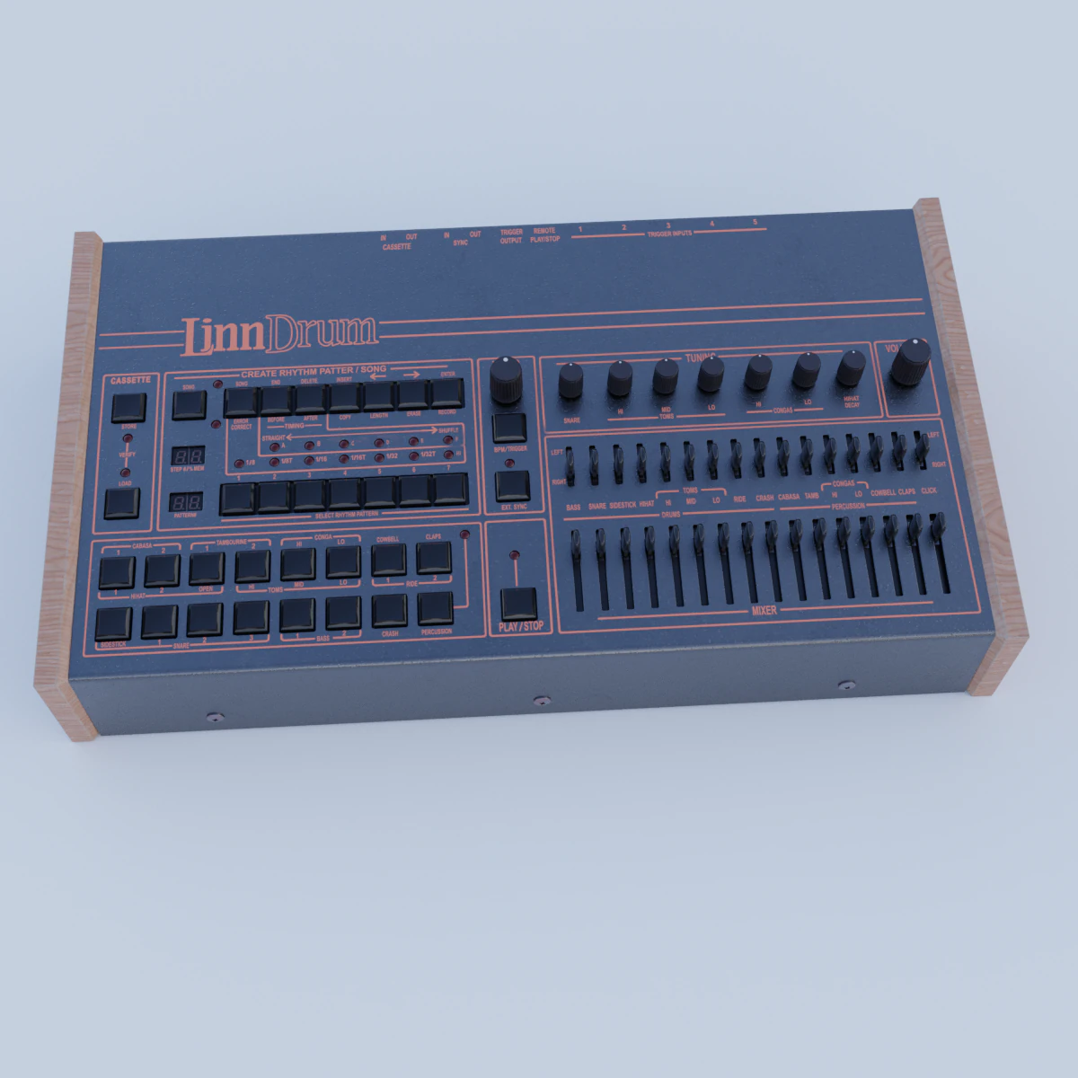 linndrum 3D Model .c4d .max .obj .3ds .fbx .stl .blend 