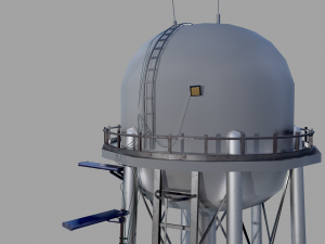 water tower low poly 3D Model