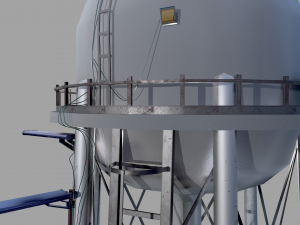 water tower low poly 3D Model