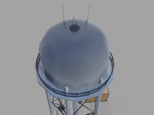 water tower low poly 3D Model