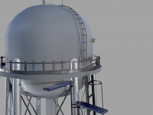 water tower low poly 3D Model