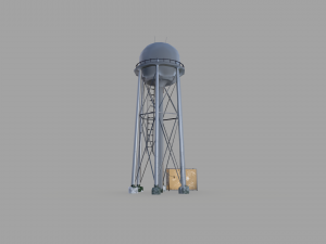 water tower low poly 3D Model