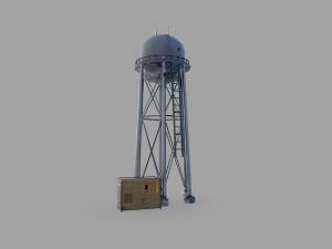 water tower low poly 3D Model