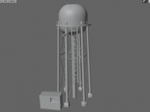 water tower low poly 3D Model