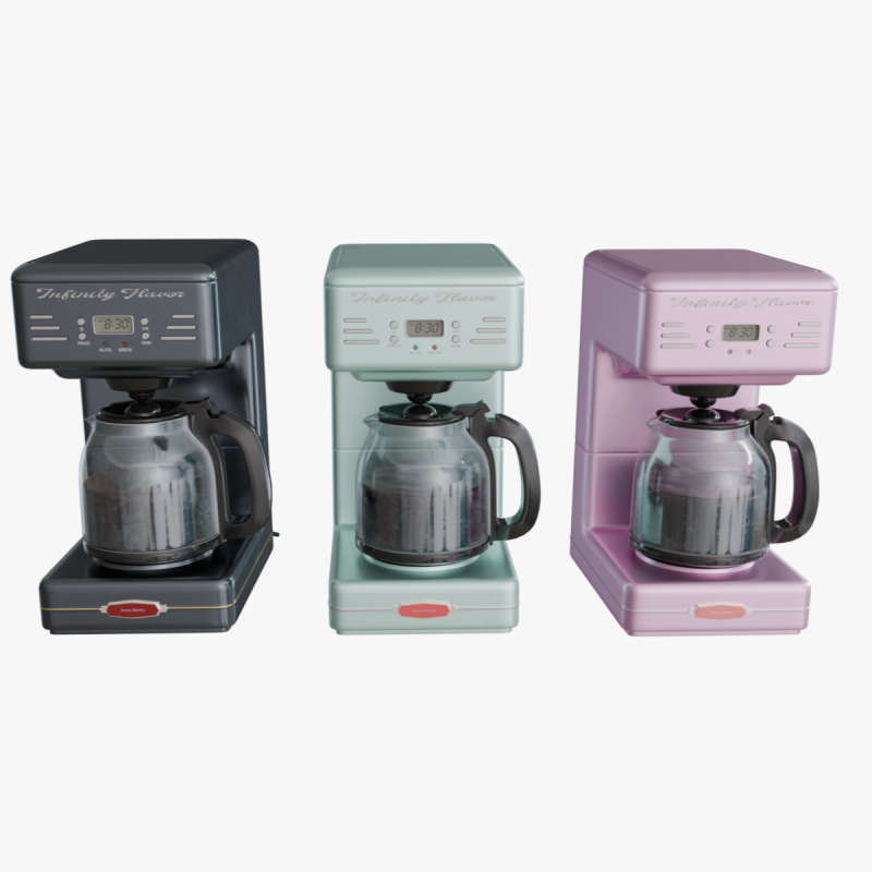 Retro Coffee Makers 3D Model .c4d .max .obj .3ds .fbx .stl .blend 