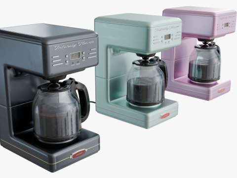 Retro Coffee Makers 3D Model