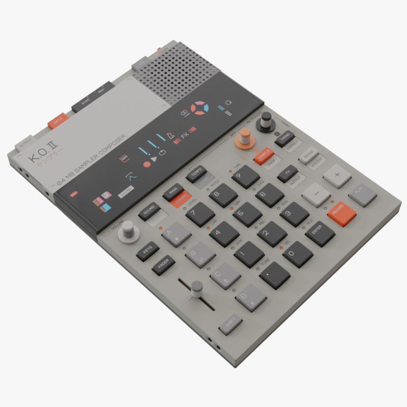 Teenage engineering EP133 KO II 3D Model .c4d .max .obj .3ds .fbx .stl .blend 