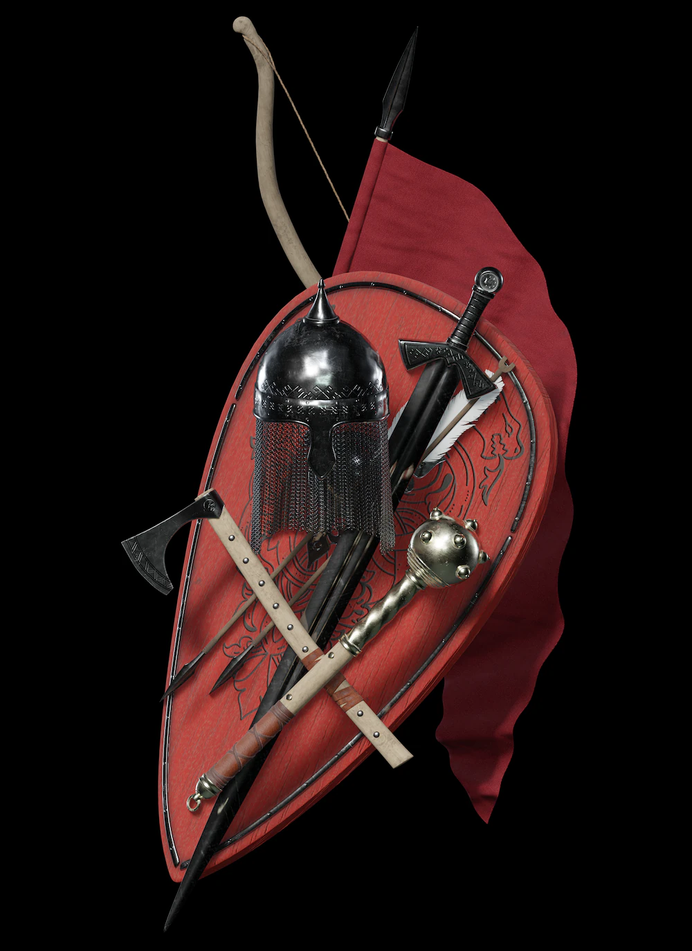 set of and warrior uniforms 3D Model .c4d .max .obj .3ds .fbx .stl .blend