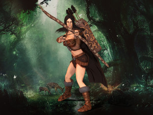 archer girl low-poly 3D Модель