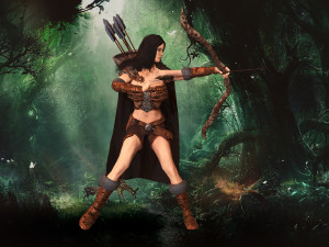 archer girl low-poly 3D Модель