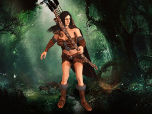 archer girl low-poly 3D Модель