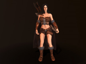 archer girl low-poly 3D Модель