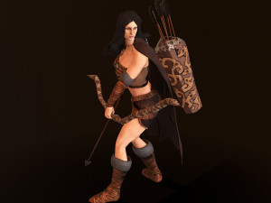 archer girl low-poly 3D Модель