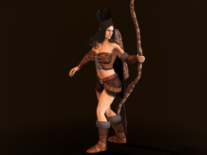 archer girl low-poly 3D Модель