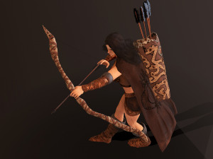 archer girl low-poly 3D Модель