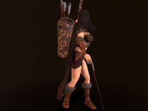 archer girl low-poly 3D Модель
