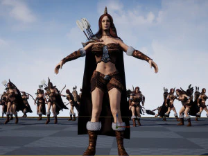 archer girl low-poly 3D Model