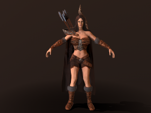 archer girl low-poly 3D Модель