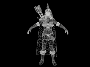 archer girl low-poly 3D Модель