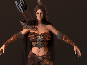 archer girl low-poly 3D Модель