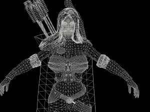 archer girl low-poly 3D Модель