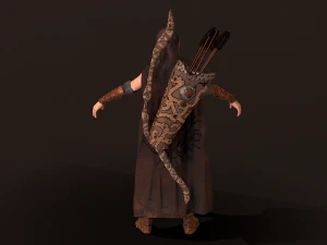 archer girl low-poly 3D Model