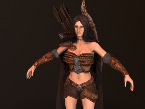archer girl low-poly 3D Модель