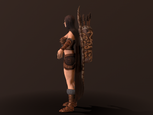 archer girl low-poly 3D Модель