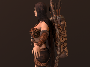 archer girl low-poly 3D Модель