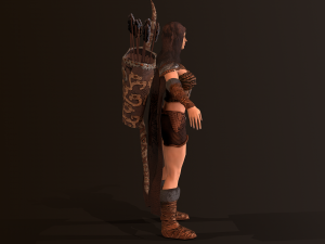 archer girl low-poly 3D Модель