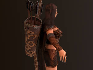 archer girl low-poly 3D Модель