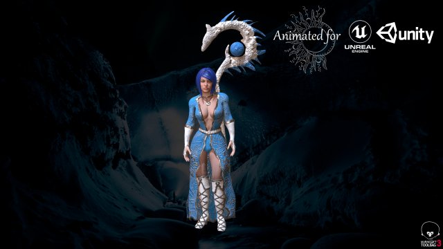wizard girl 3D Model .c4d .max .obj .3ds .fbx .stl .blend 