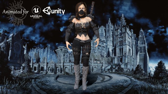 assasin girl 3D Modell .c4d .max .obj .3ds .fbx .stl .blend