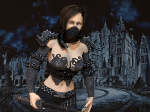 assasin girl 3D Modell