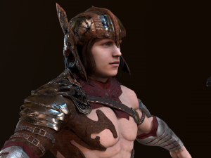 warrior men low-poly 3D 모델
