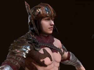 hombres guerreros de baja poli Modelo 3D