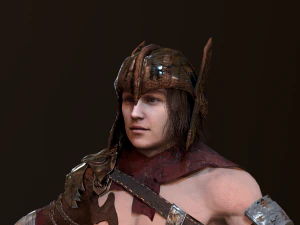 hombres guerreros de baja poli Modelo 3D