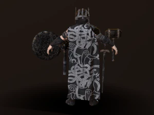 hombres guerreros de baja poli Modelo 3D