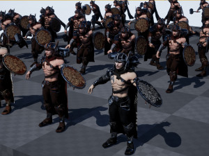warrior men low-poly 3D 모델