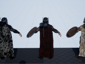 warrior men low-poly 3D 모델