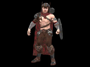 hombres guerreros de baja poli Modelo 3D