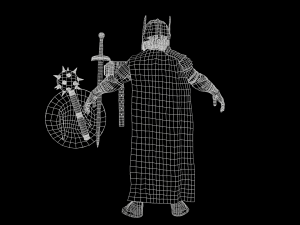 warrior men low-poly 3D 모델