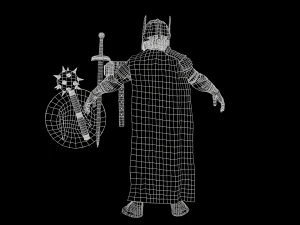 hombres guerreros de baja poli Modelo 3D