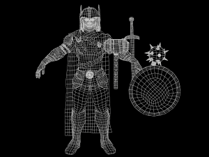 warrior men low-poly 3D 모델