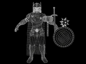 hombres guerreros de baja poli Modelo 3D