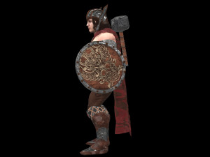 warrior men low-poly 3D 모델