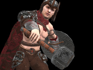 warrior men low-poly 3D 모델