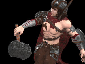 warrior men low-poly 3D 모델