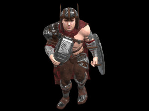warrior men low-poly 3D 모델