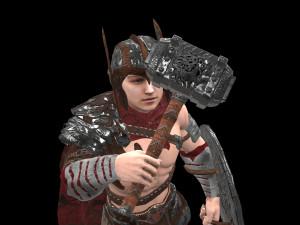 warrior men low-poly 3D 모델